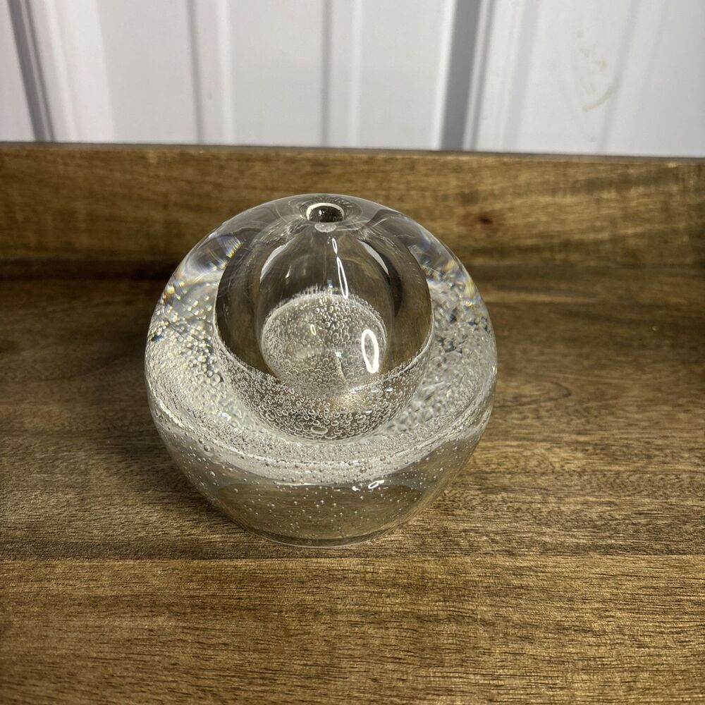 Blown Glass Clear Bubble Paper Weight